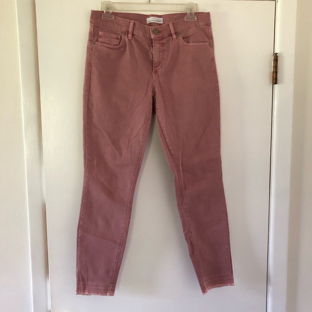 LOFT Modern Skinny pink denim pants